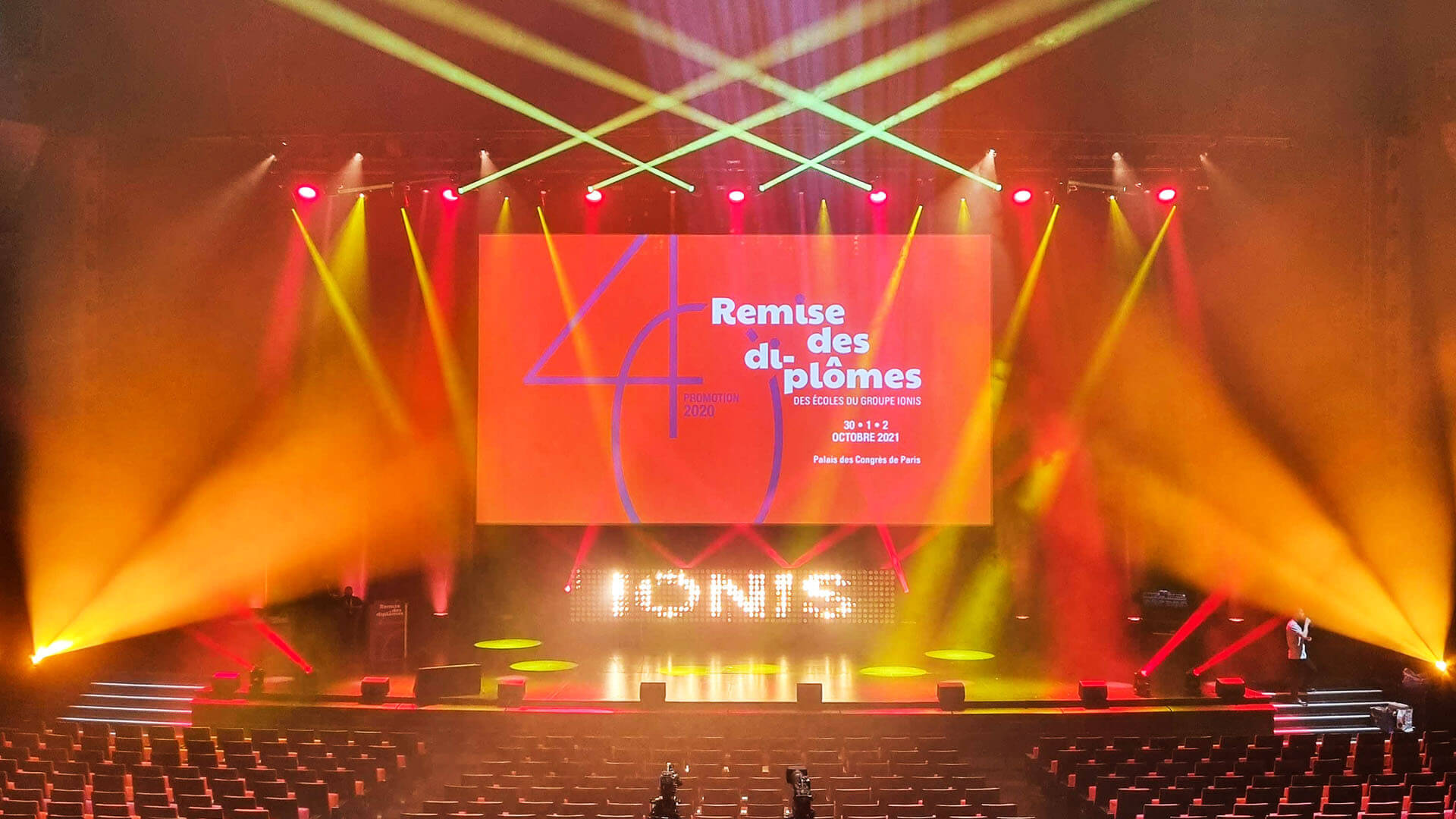 Hybrid graduation ceremony of 17 schools of the Groupe IONIS in the Palais des Congrès in Paris
